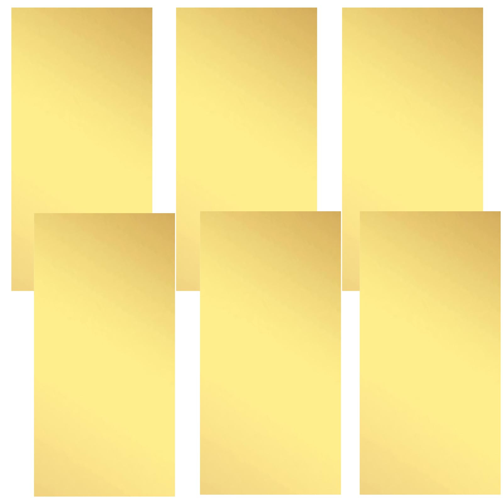 Brass Sheet, Shim Stock Assortment, 6" Length x 3" Width, 0.002", 0.004", 0.006", 0.008",0.012" and 0.016" Thickness, Brass Shim Stock 6 Pieces