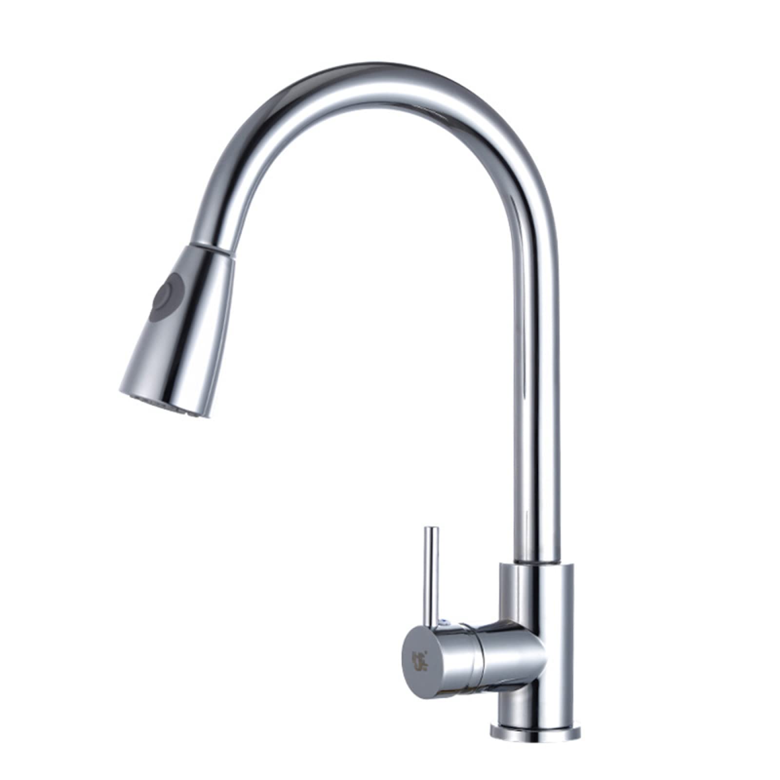 Douchette rétractable pour évier de cuisine gris argenté 360°