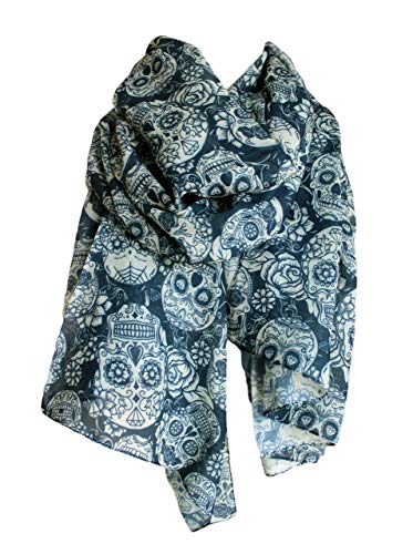 Etwoa's Skull Scarf for Women Lightweight Soft Shawl3