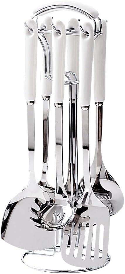 DUYHBAWRS-779 Ceramic Handles Cooking Tool Set steel Kitchen Utensils set of cookers Shovels Spoons Strainer(D)