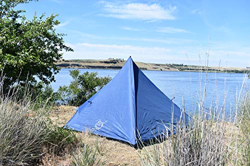 River Country Products One Person Trekking Pole Tent, Ultralight Backpacking Tent - Blue - Thumbnail 4