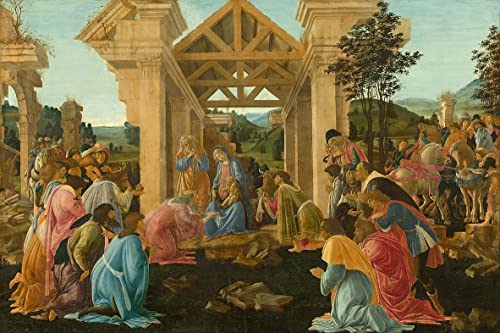 Poster Botticelli L'adoration des mages 50x70 cm pour décoration salon et bureau