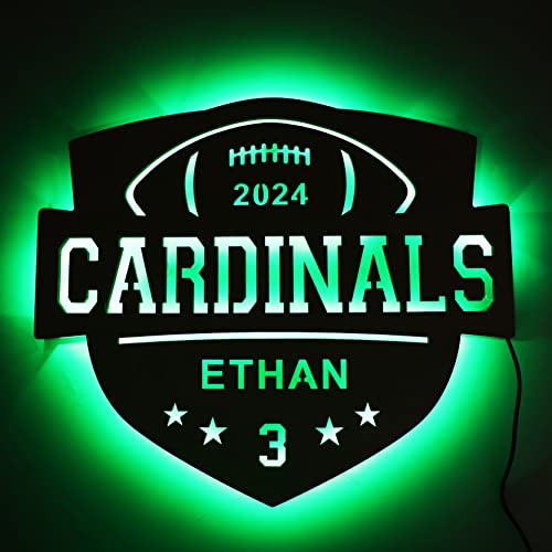 Personalized Football Sign, Custom Football Gift, Football Neon Sign, Football Lamp, Football Name Sign, Football LED Sign, Backlit Sign