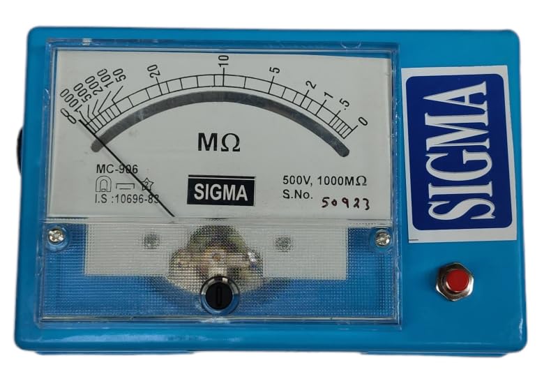 SIGMA Make Insulation Tester (Megger) Battery Operated 500V DC / 1000MOhm or 1000VDC / 1000MOhm (B0BWSC6TQV) Amazon Price History, Amazon Price Tracker