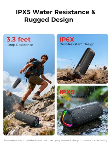 Bluetooth Speaker Gifts for Men: Portable Wireless, IPX5 Waterproof, White Elephant Gifts for Adults, Stocking Stuffers for Teens Boy Girl, Up to... - Image 4
