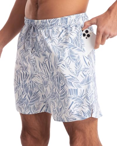 Mens Board Shorts Quick Dry 5 inch Swim Trunks with Compression Liner, Bathing Suits Beach Shorts with Pockets4