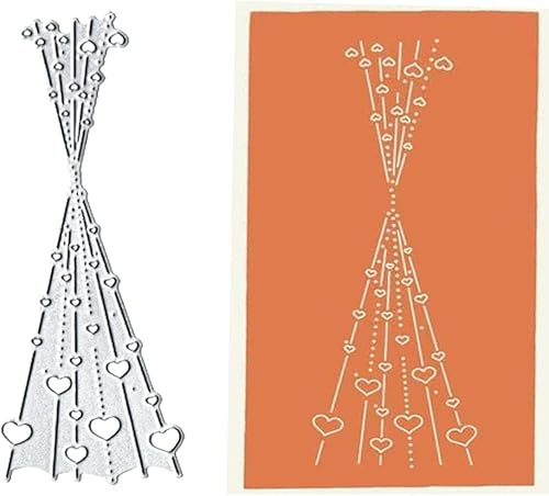 Miniatura 5 de Die Cut de metal de línea manchada, corazones de burbujas de corte de metal, plantillas de corte de metal, plantillas de tarjetas, papel de