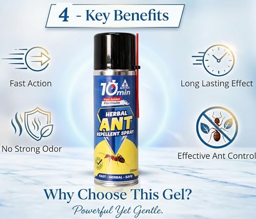 Image of Amish Ant Repellent Spray 200ml for Home & Kitchen | Herbal Organic Indoor Outdoor | Pet Safe, Safe for Dogs | Eco Friendly Remover for Home, Plants | 10 Minutes Formula| Repellent Spray