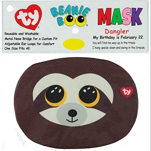 KWH TY Beanie Boo Chidrens Face Mask - Dangler The Sloth