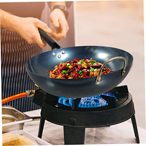 Wok multifuncional de hierro con mango de madera miniatura 6