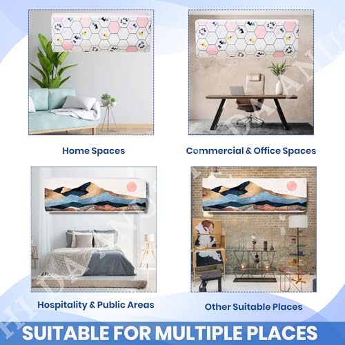 Image of Printed Split Ac Cover Combo Indoor Unit For 1.5 Ton Capacity AC, Inner Unit Ac Cover, All Weather Cover /Attractive Digital Prints /Dustproof /Water Resistant (Mountain & Hexagon)