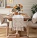 Boho Table Runner 13 x 108 Inch Long Natural Cotton Woven Runner with Tassels for Home Dining Table décor, for Modern Farmhouse Decor Coffee Table Runner, Brown and Beige