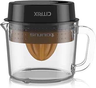 Citrus Juicer with 2 Interchangeable Cones, Premium Glass Container, Easy-to-Clean, Compact Design, Perfect for Limes, Oranges, and Lemons - Durable, Hygienic, and Versatile for Everyday Use