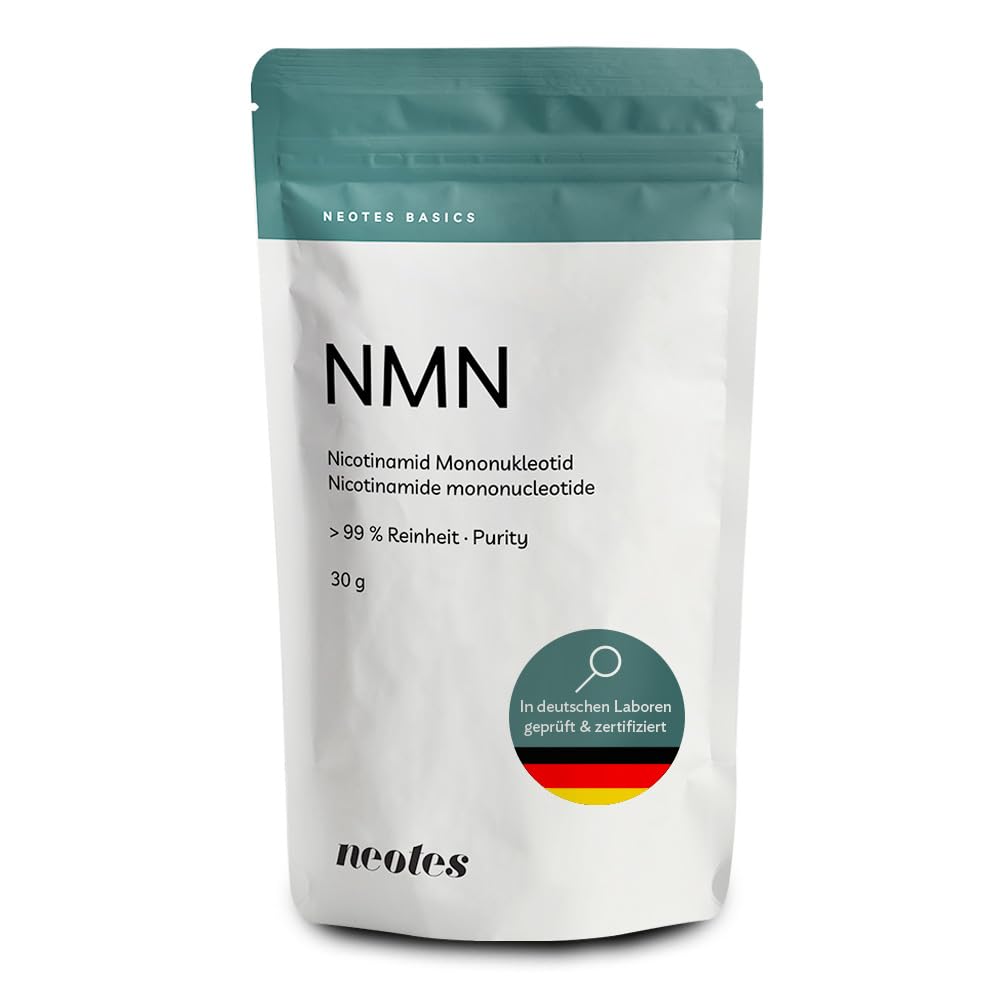 Poudre N M N - 1 paquet de 30 g | Pureté supérieure à 99% sans additifs - matière première de marque testée en laboratoire en Allemagne | neotes
