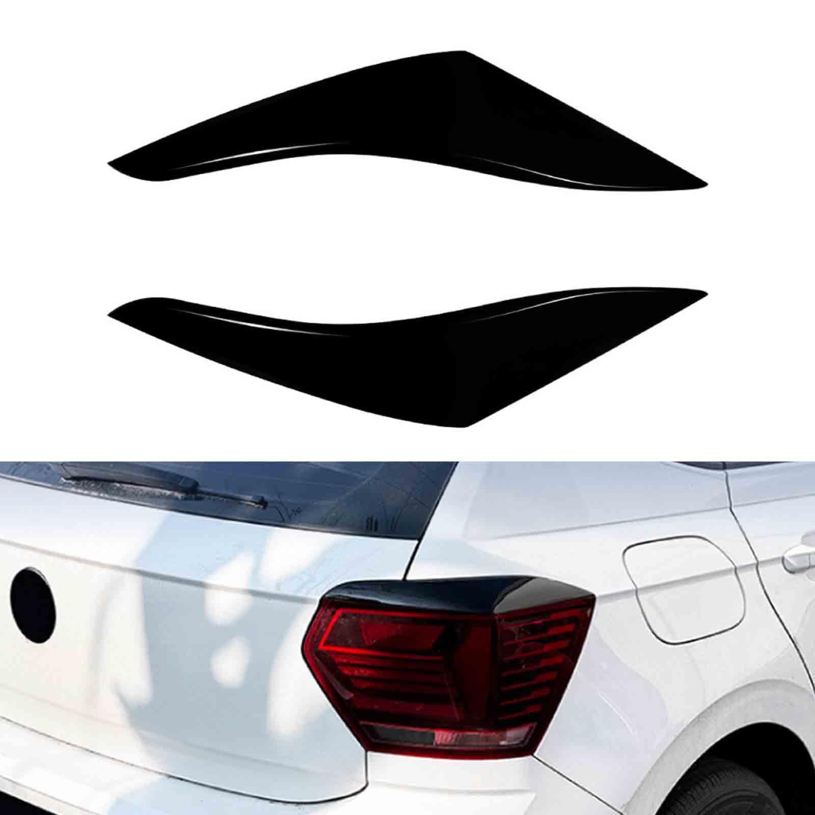 YPFYBHD Compatible with VW Polo MK6 2018-2021, 1 Pair Car Headlight Eyebrow Eyelid Lamp Car Evil Eye Car Sticker Exterior Accessories Modification,Black