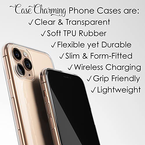 Casecharming Personalized Case For Iphone 14 Pro Max 13 Mini 12 11 Xs Xr X 10R 10S 10 8 Plus 7 Se With Custom Name Hearts Monogram Clear Phone Cover #TOP6