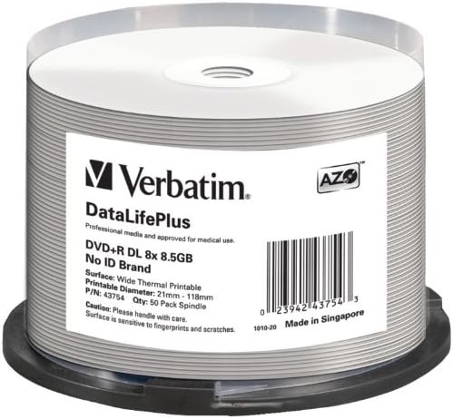 Verbatim Datalifeplus 43754 Dvd Recordable Media - Dvd+r Dl - 8x -