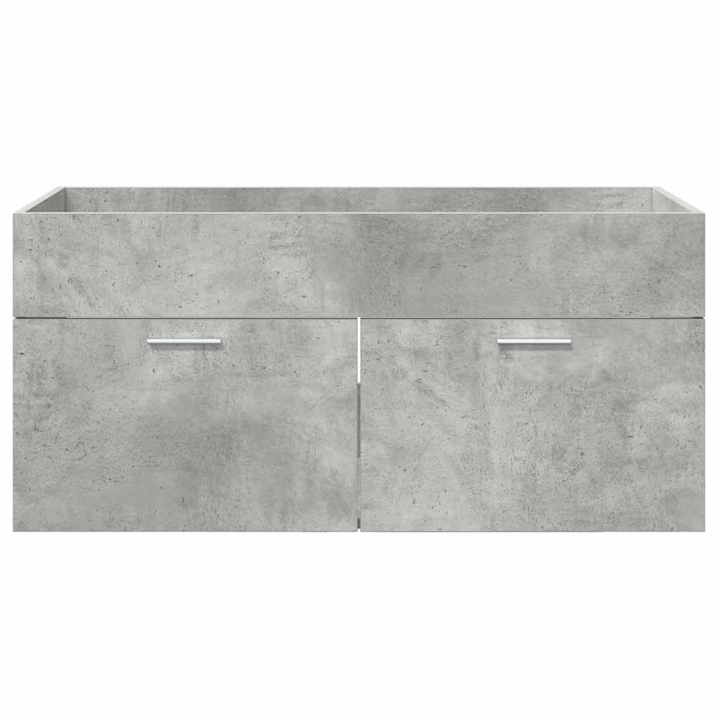 Szafka pod umywalkę, betonowa, szara, z materiału drewnopochodnego z dużą ilością miejsca do przechowywania, 100 x 38,5 x 46 cm, 2 drzwi, przechowywanie dla gości, WC, możliwy montaż na ścianie