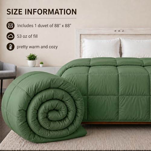 Image of Luxury Hotel Collection Cotton Comforter | All-Season Lightweight Quilt for Hot Sleepers | Plush, Breathable & Box-Stitched (Twin /Twin XL) SAGE