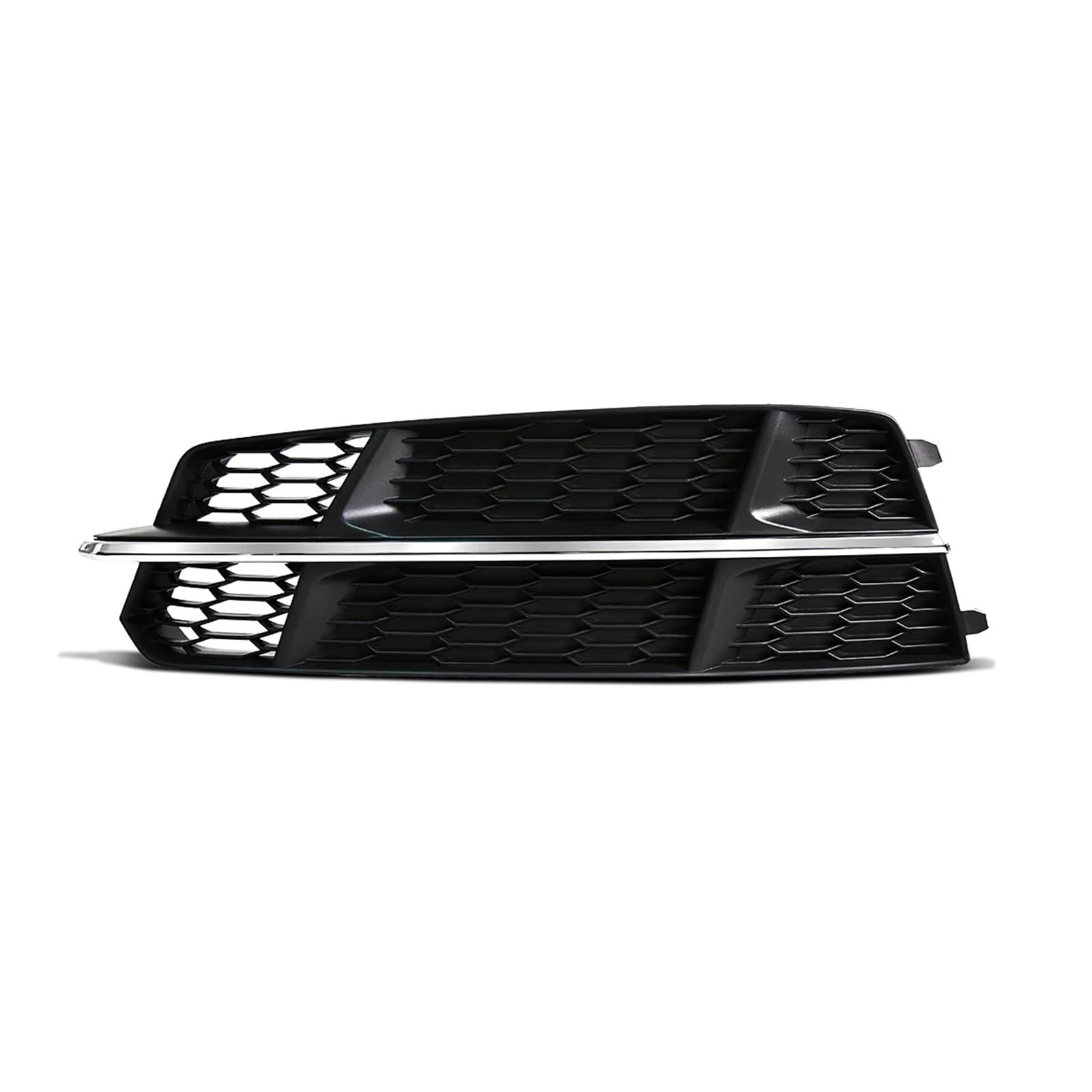Cubiertas de parachoques Audi A6 con rejilla de panal y acabado plateado 8
