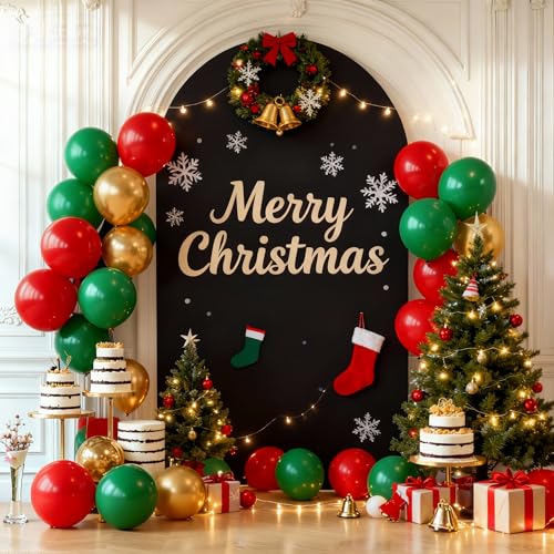 Image of Black Arch Backdrop Cover 7.2FT Spandex Fitted Wedding Arch Stand Covers Round Top Chiara Arch Covers Stretchy Backdrop for Birthday Party Ceremony Banquet Decoration