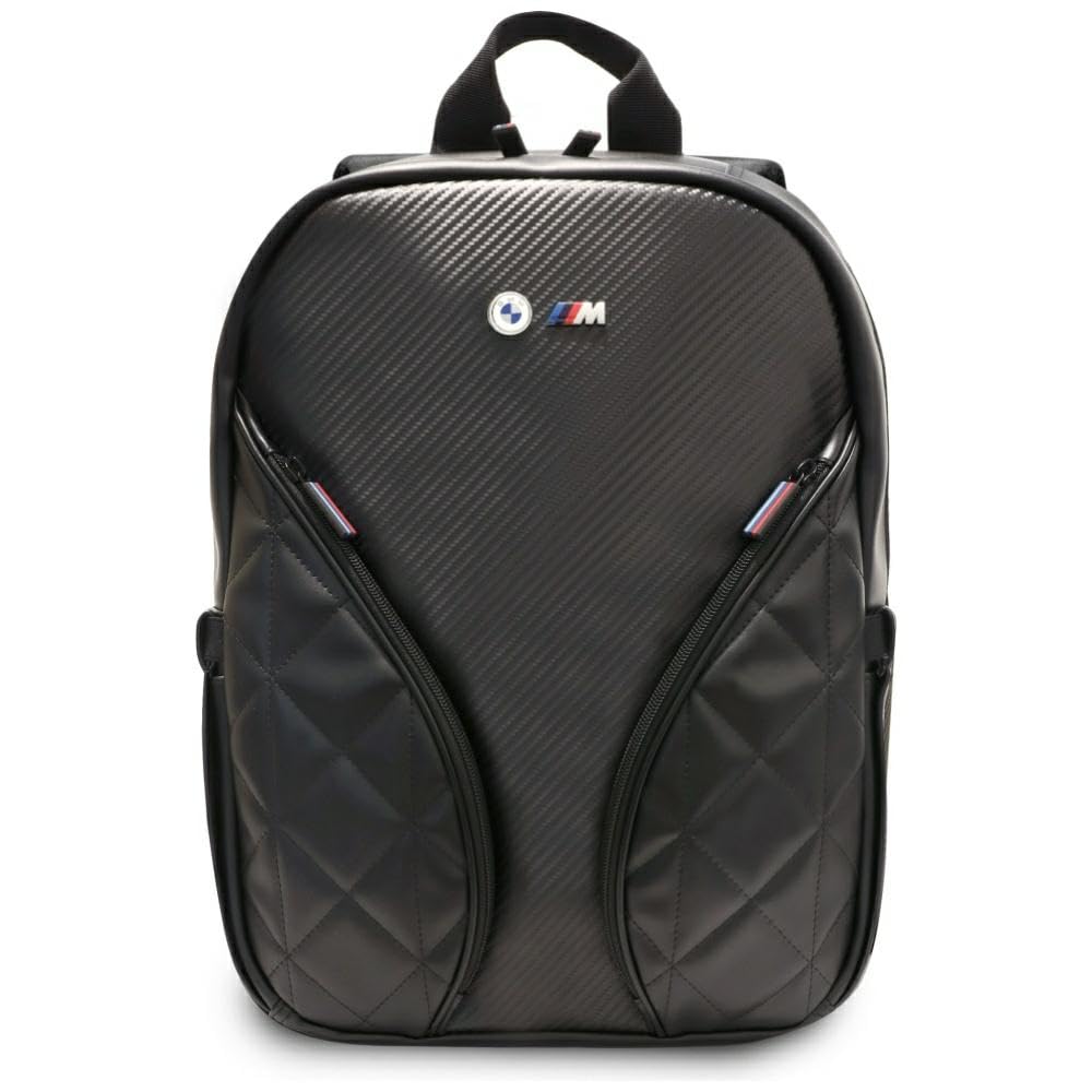 CG MOBILE BMW Rucksack mit Carbon-Taschen und Metalllogo, 16 Zoii (Schwarz)