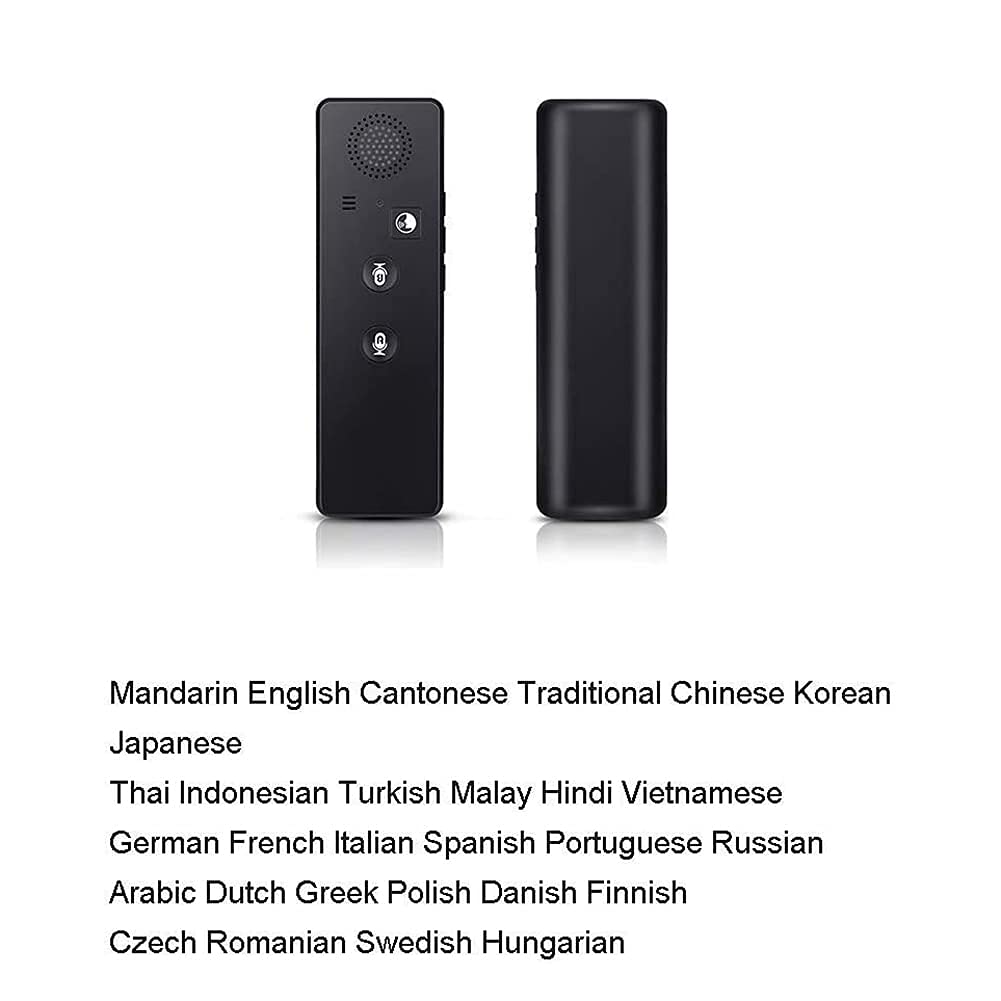 Dispositivo traductor, dispositivo traductor de idiomas, traductor electrónico de voz de bolsillo en tiempo real compatible con 40 idiomas, familia de traductores de 13,8 * 4,3 * 1,7 cm Comfortable