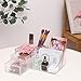 Cq acrylic 1 Pack Clear Skincare Organizer for Vanity,Stackable 2 Drawers Make Up Organizer,Cute Cosmetic Organizer for Vanity Jewelry,Hair Clip,Beauty,Skincare Product Dresser Acrylic Desk Organizer