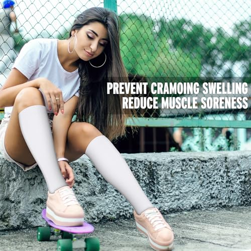Image of 3 Pairs Compression Socks for Women & Men 15-20 mmHg- Best Support for Nurses, Running, Hiking, Recovery & Flight Socks