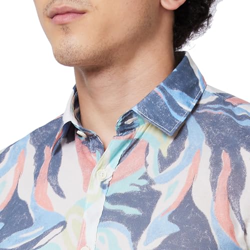 Image of Spykar Cotton Printed Half Sleeve Regular Fit Shirt for Men