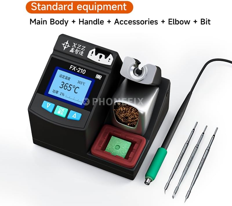 Miniatura 5 de XZZ FX-210 Estación de soldadura inteligente sin plomo Kit de hierro 2S calentamiento rápido para reparación de soldadura PCB teléfono (110V)