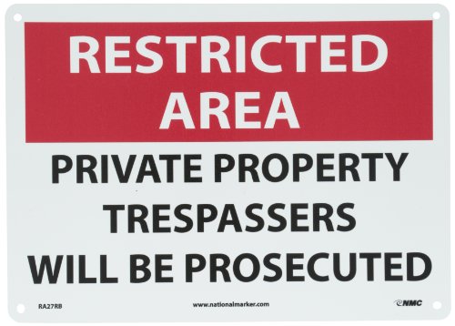 Panneau restricted area private property signalisation de sécurité