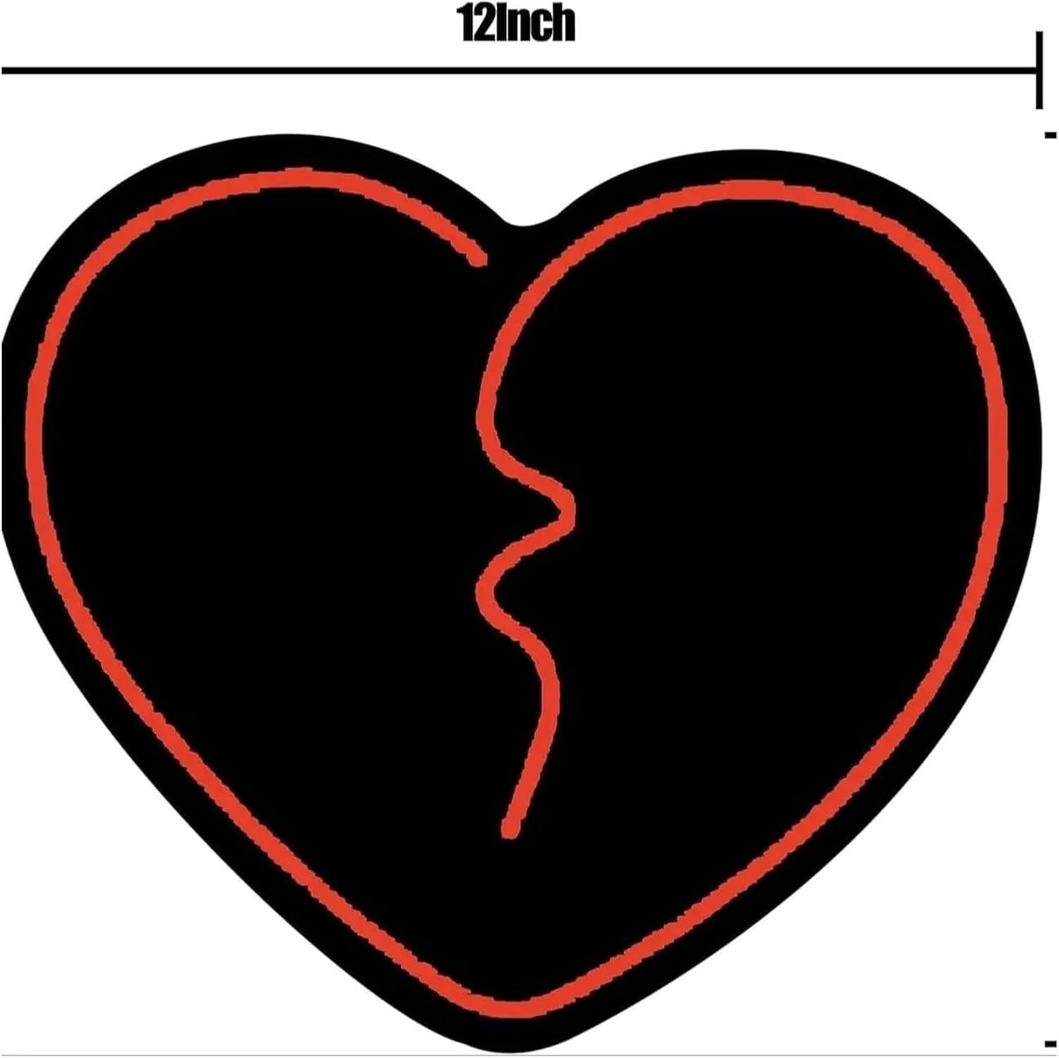 Broken Heart Shaped Neon Sign Light Bar Wall Decor (35x30CM) image 2
