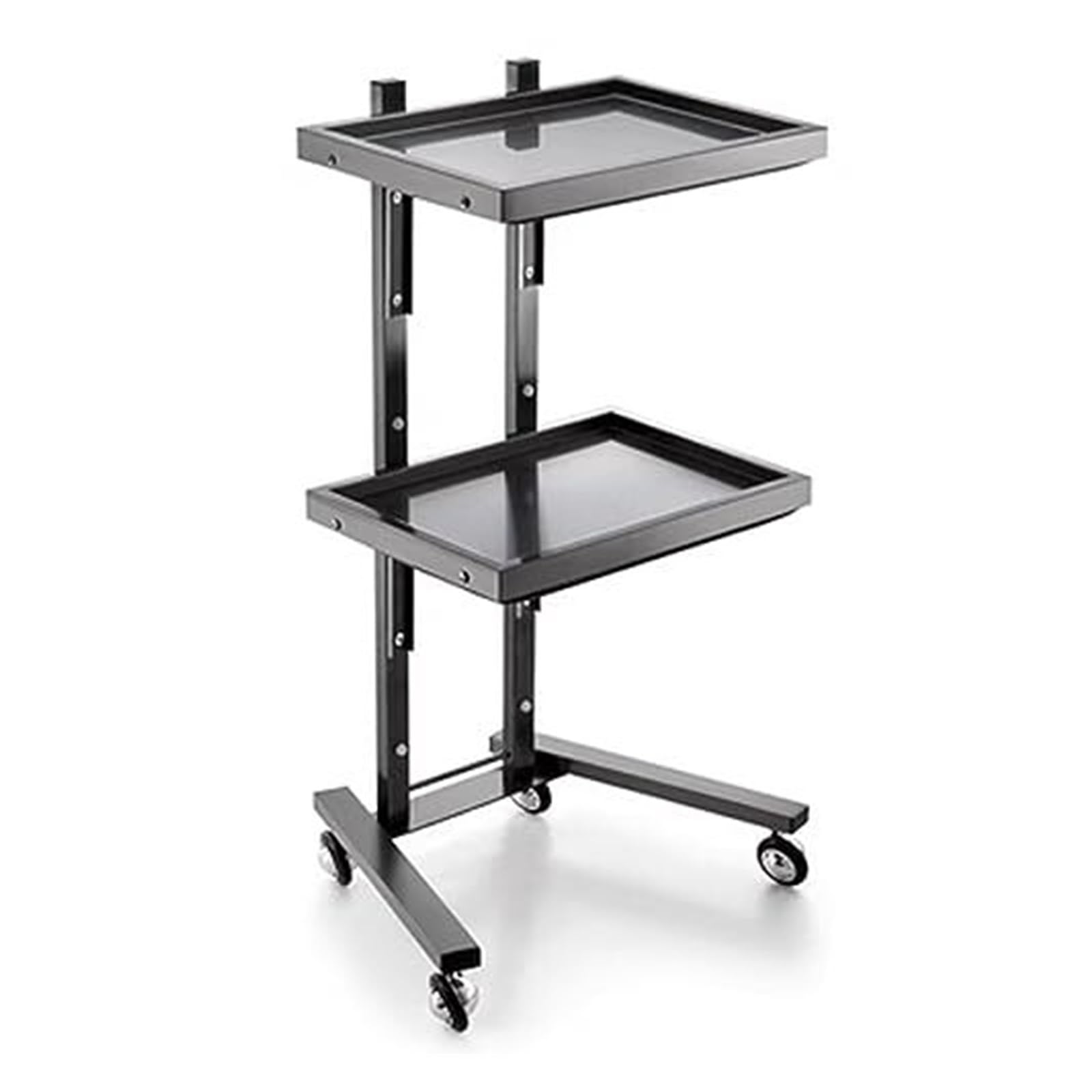 LJYKBFL Collapsible Stainless Steel Utility Cart on Wheels, Foldable Rolling Storage Stand for Salon, Medical, Tattoo