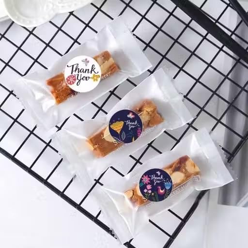 KmCho Thank You Stickers, Round Self-Adhesive Labels for Gift Wrapping, Packaging, Parties, Return Gifts & Business Use - (4 Roll, 4 X 500=2000 Pcs Stickers) (Pack of - 4) 3