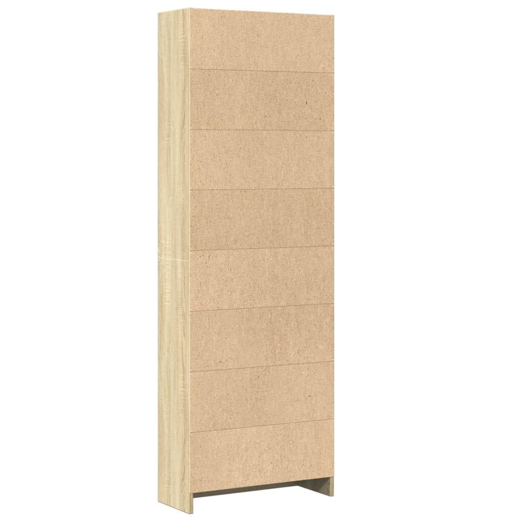 vidaXL Bücherregal, Bücherschrank Regal mit Stauraum, Standregal für Wohnzimmer Büro, Büroregal Aktenregal Aufbewahrungsregal, Sonoma-Eiche Holzwerkstoff