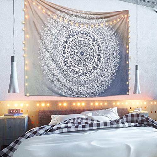 Dremisland Mandala wandtapijt, grijs en roze, lotustapijt, wandtapijt, Indiaas, Boheemse hippie, wandtapijt, doek… - Afbeelding 8