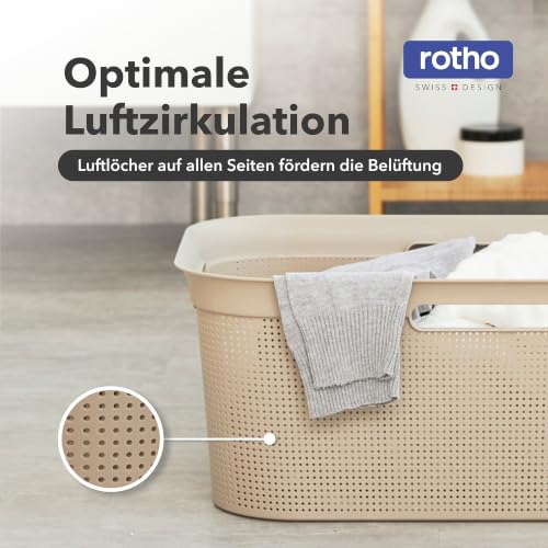 Rotho Brisen Wäschekorb 40 L Wäschesammler Laundry Basket im 4er-Set Beige – Bild 5