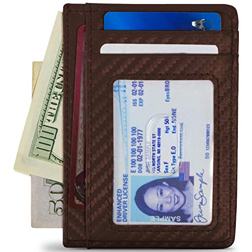 RFID Blocking Synthetic Leather Minimalist Slim Wallets - 8 Card Slots2