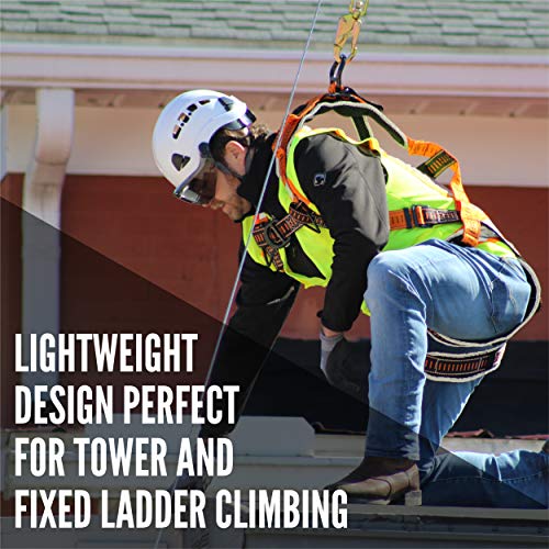 Malta Dynamics Razorback Elite Sternal D-Ring Safety Harness Fall Protection, Aluminum, Lightweight Full Body Harness, Quick Connect Buckles, Sewn-In Safety Belt - Osha/Ansi Compliant (L-Xl) #TOP2