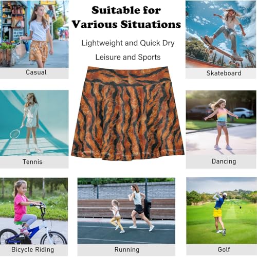 visesunny Girl's Golf Skirt Athletic Floral Tennis Skort Performance Short with Double Layer Pockets XS-XL4