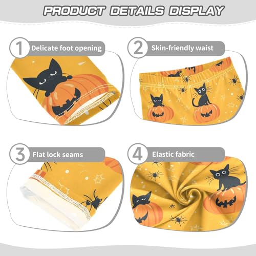 Cat Pumpkin Girls Leggings,Workout Leggings for Girls Toddler Athletic Legging Size for 3-10T3