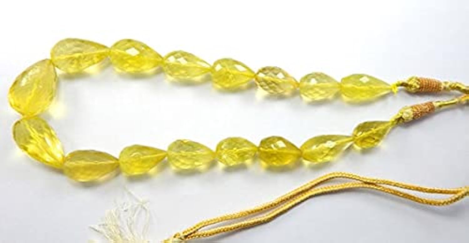Quartz citron perles gouttes facettées 12x26-17x31mm pour fabrication bijoux