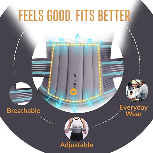Image of Lumbar Sacral Belt for Men | Adjustable Back Support Brace for Pain Relief | Elastic Waist Belt for Lower Back (L4 & L5) Support, Posture Correction, Injury Recovery, Motorcycle Riding & Daily Comfort (L)