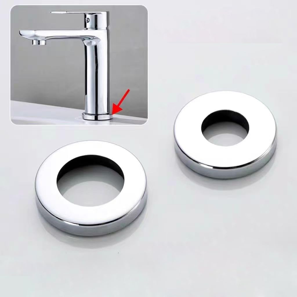 4 Pack Bathroom Faucet Base Ring Stainless Steel Single Handle Bathroom Faucet Mounting Ring Non-Slip Washer Tap Hole Rings Riser for One-Handle Bathroom Sink Faucet Vanity Sink Powder Room