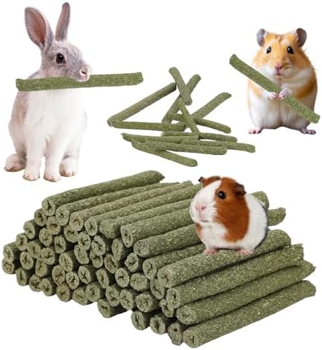 100PCS Timothy Hay Sticks for Rabbits Guinea Pigs Chinchillas Che...
