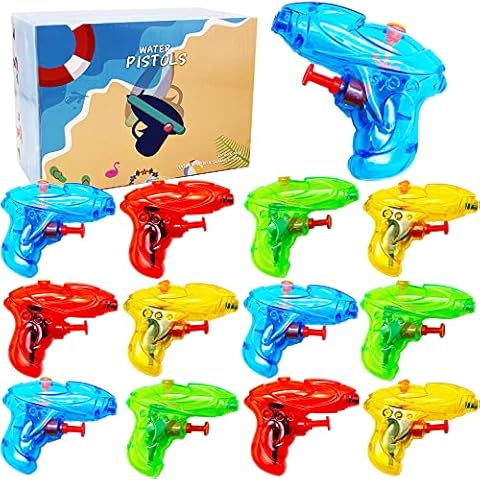 Lubibi 12 Pack Mini Water Gun Toy for Kids, Powerful Water Pistol, Squirt Guns Blaster Toy for Beach Pool Outdoor Activities Water Fighting Birthday Party Supplies, Random Color Cover