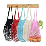 LUPBOK 5 Pack Reusable Grocery Mesh Bags Cotton String Bags Produce Bags Shopping Bag Fruit Vegetabl