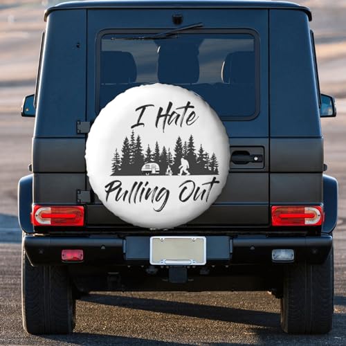 Image of I Hate Pulling Out Spare Tire Cover Weatherproof Universal Wheel Protectors Camper Tire Covers for Rv Trailer SUV, Truck Travel Trailer Accessories (14 inch)