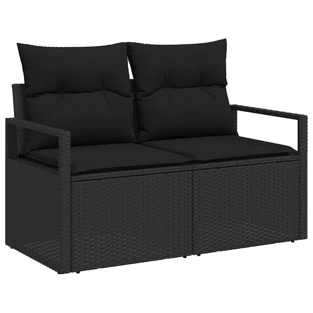 Juego de muebles de jardín de 7 piezas de ratán con espacio de almacenamiento, color beige